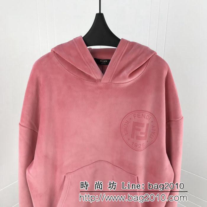 FENDI芬迪 專櫃同步 18FW秋冬新款 絲絨戴帽衛衣 情侶款 ydi1607